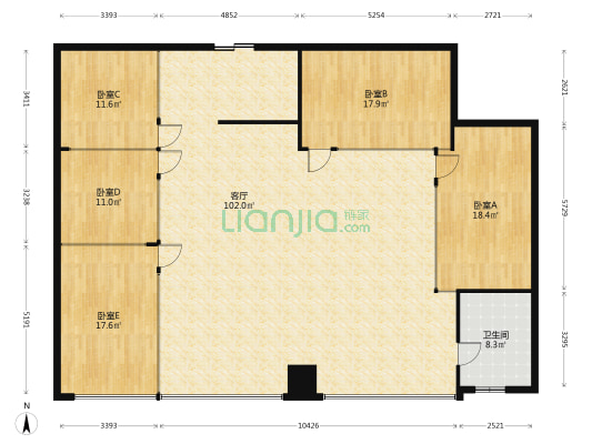 天安数码城 5室1厅1卫 273平方