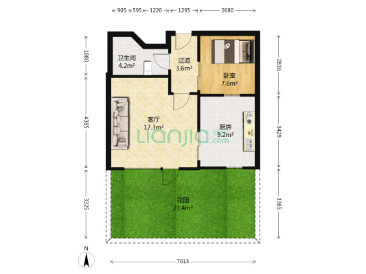 高新怡众名城 1室1厅1卫 54平方