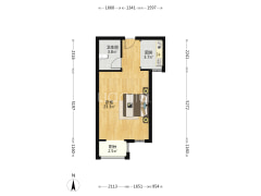 涿州农大人才家园 1室1厅 南-涿州涿州农大人才家园户型图