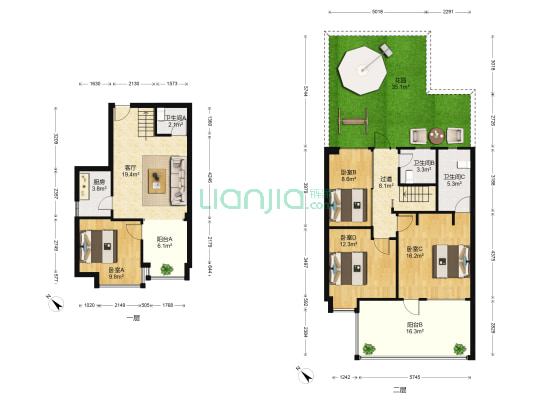 米兰风度花园 4室1厅3卫 112平方