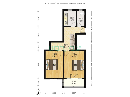 高境二村 2室1厅1卫 64平方