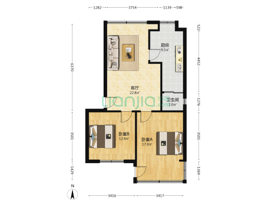 江西火电东苑住宅小区 2室1厅1卫 70平方