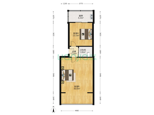 和平大街855B号 2室0厅1卫 81平方