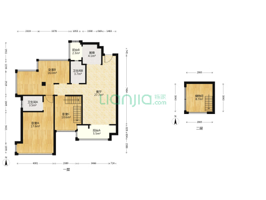 北星城 3室1厅2卫 76平方