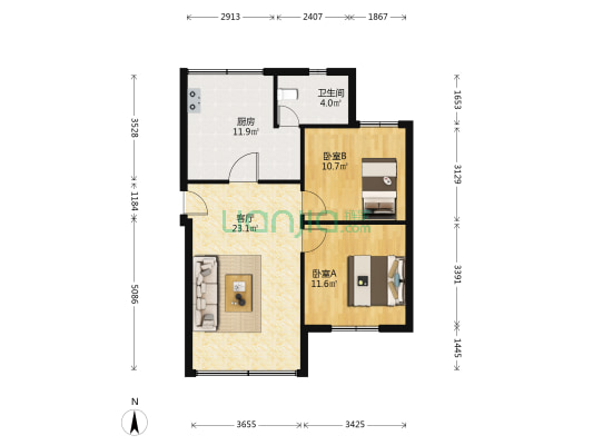 安居15号 2室1厅1卫 79平方