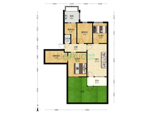 新兴家属院 2室1厅1卫 74平方