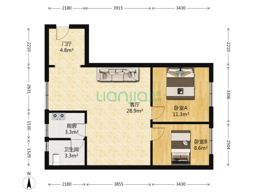 小通巷6号 2室1厅1卫 82平方
