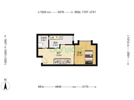 赛拉维 1室1厅1卫 42平方