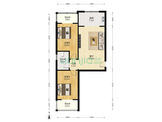 义堂新村C区3号地 2室1厅1卫 101平方