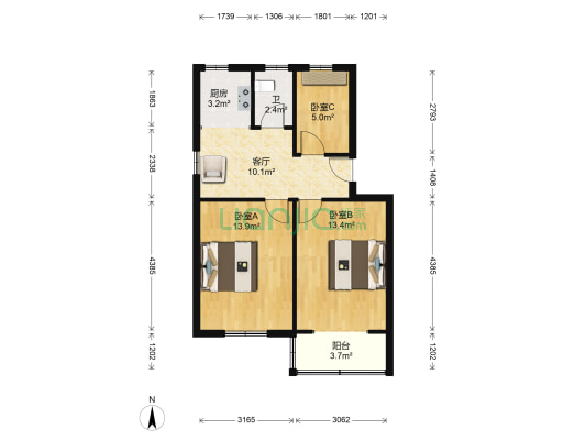 板仓街49号 3室1厅1卫 66平方