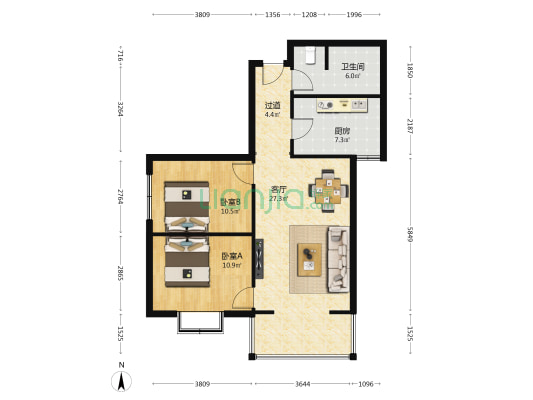 和顺乐居 2室1厅1卫 92平方