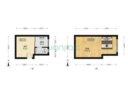 在水一方 1室1厅1卫 40平方