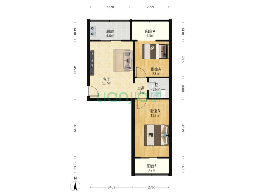 陕西省酶工程技术研究中心家属院 2室1厅1卫 50平方