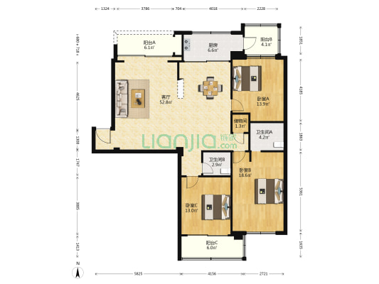 西门菜场商品房 3室1厅2卫 136平方