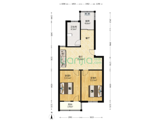 学府路3号 2室1厅1卫 79平方