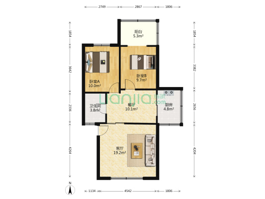 秀苑路6号 2室2厅1卫 75平方