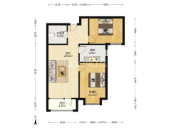 全南两居 精装 拎包入住 好楼层 全天采光无遮挡-涿州香邑溪谷上园户型图