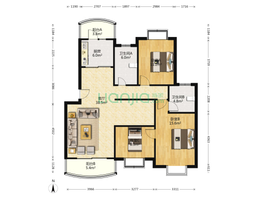泰慈苑 3室1厅2卫 120平方