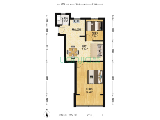 左家新村 2室1厅1卫 54平方