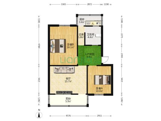 海霞新村 2室1厅1卫 71平方