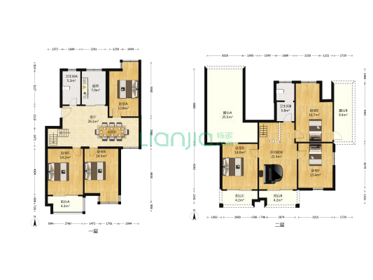 鸿港华庭 7室1厅2卫 171平方