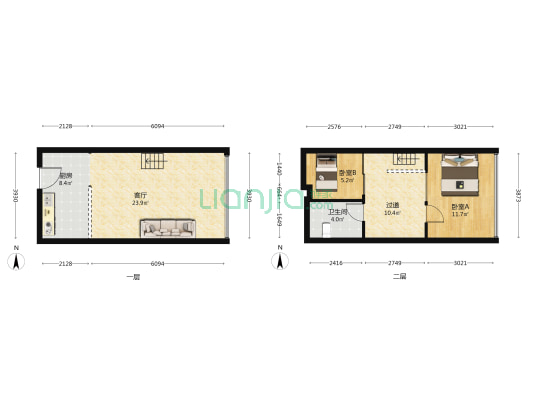 奥体国际 2室1厅1卫 45平方