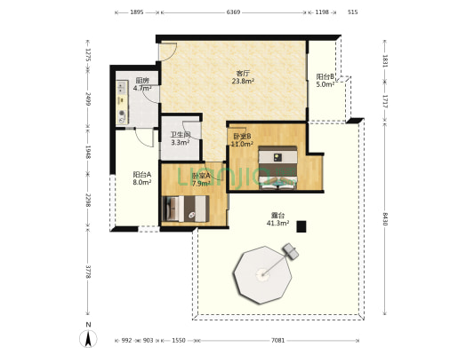 龙华二期C区 2室1厅1卫 71平方