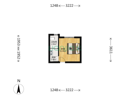 文缘村 1室0厅1卫 23平方