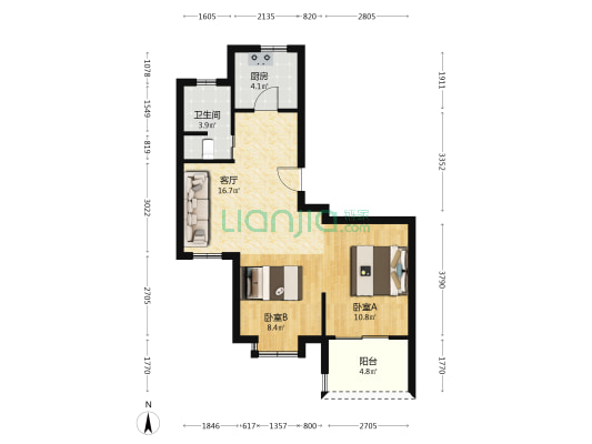 庆丰府 2室1厅1卫 81平方