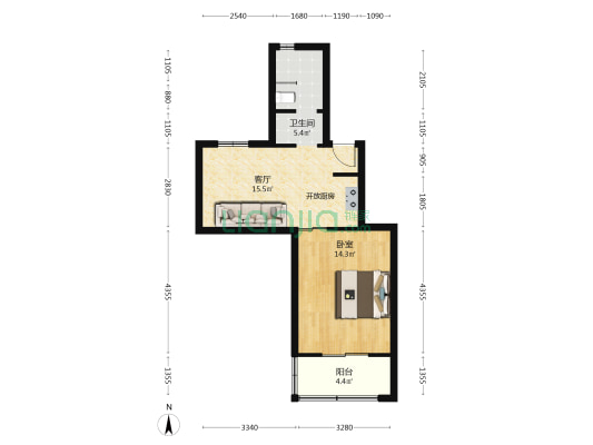 平海路小区 1室1厅1卫 49平方
