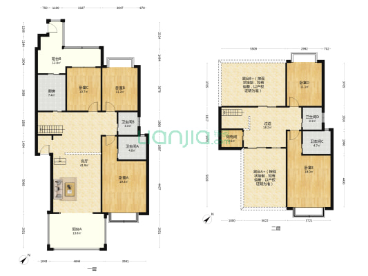桂园居 5室1厅4卫 204平方
