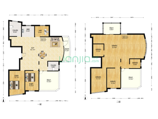 碧波康庭 3室1厅2卫 220平方