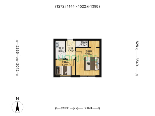隆礼胡同 2室0厅1卫 35平方
