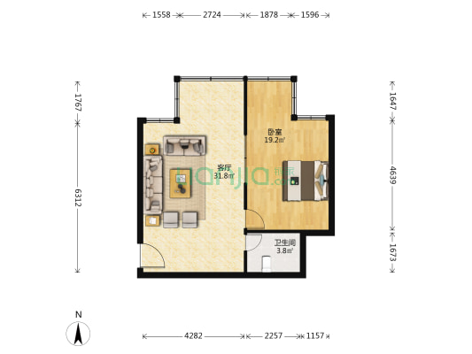永丰大厦 1室1厅1卫 79平方
