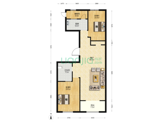 卓信EHO国际社区 2室1厅1卫 149平方