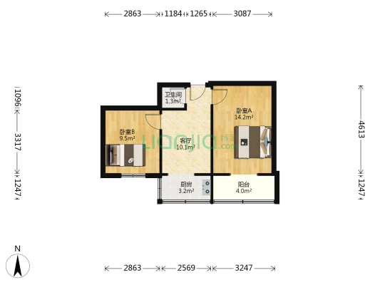 新华小区南区 2室1厅1卫 48平方