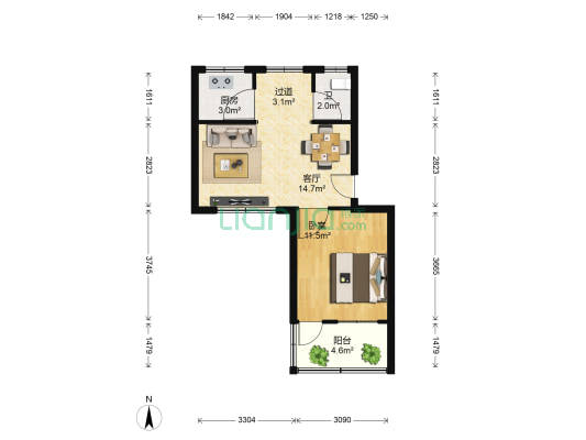 长邮一村 1室1厅1卫 49平方