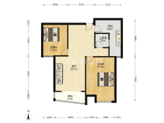君临天下御景园，朝南客厅带落地窗，南向两居室。-涿州君临天下御景园户型图