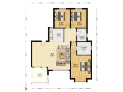 鸿坤洋房，电梯入户，带露台，精装修-涿州鸿坤理想湾北区户型图