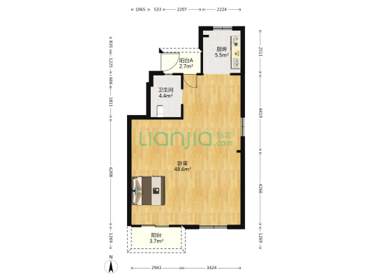 世茂·御龙湾 1室0厅1卫 80平方