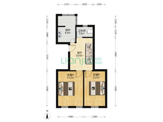 体育场路557号 2室1厅1卫 56平方