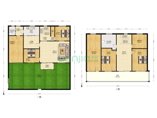 鑫苑独体楼 4室2厅2卫 239平方