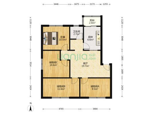 望湖西苑 1室1厅1卫 101平方