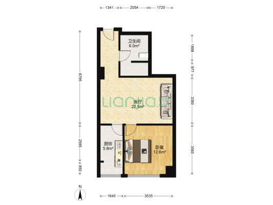 唐山凤城阳光商住楼 1室1厅1卫 64平方