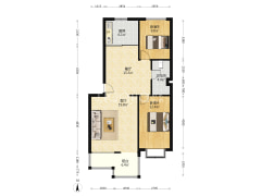 老火车站，南北通透两居室，出门菜市场，集中供暖-涿州仙颐园小区户型图