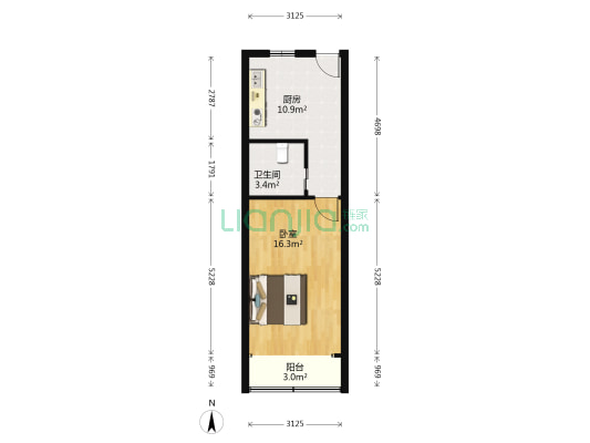 白洋淀新村 1室0厅1卫 41平方
