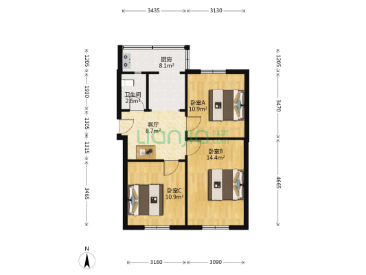 青羊北路9号 3室1厅1卫 64平方