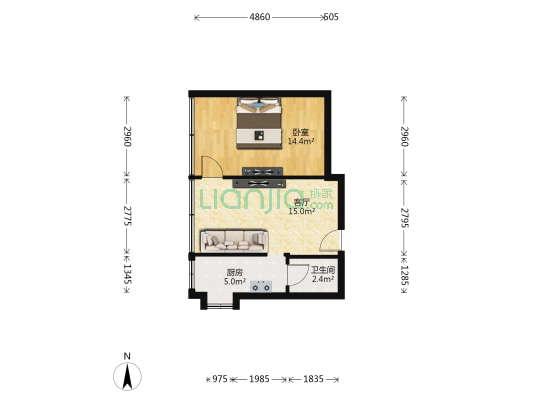 青云堂 1室1厅1卫 35平方