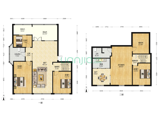 香雪园 5室2厅2卫 121平方