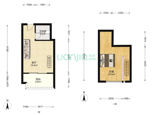 沁芳名苑 1室1厅1卫 44平方
